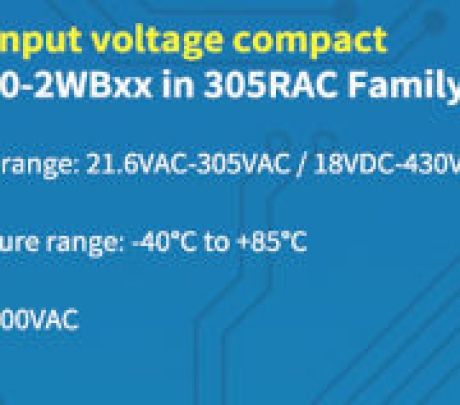 Convertidor compacto AC/DC de 10W y de 21,6VAC-305VAC de tensión de entrada 