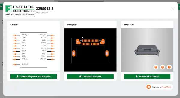modelos CAD de SnapMagic en la web de Future Electronics