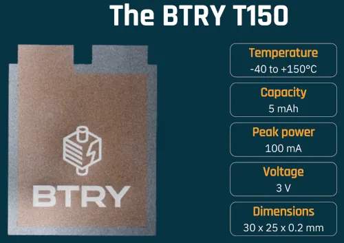 Bateria ultrafina de estado solido BTRY 1S4P