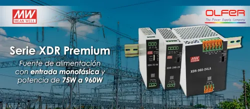 Fuentes de alimentación carril DIN MEAN WELL XDR / XDR-E | 75W–960W
